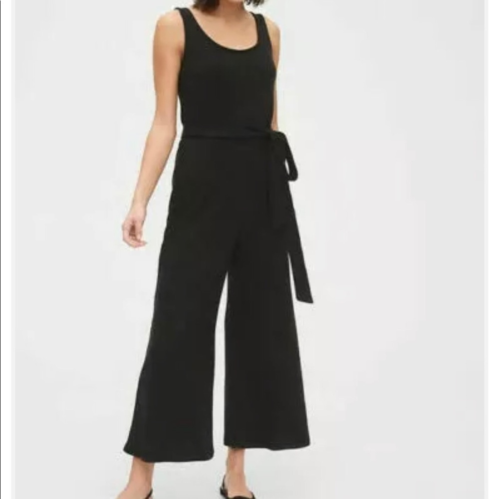 Gap Ribbed Tie-Belt Jumpsuit Black Size M / L